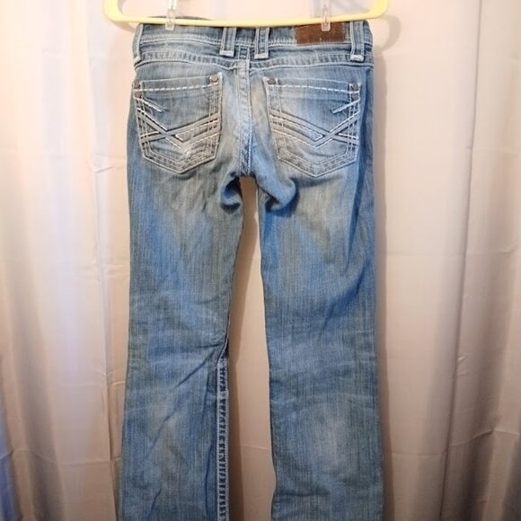 BKE Jeans The Buckle sz 25L Sabrina Slim Boot Designer Denim Dark wash (30x32) - Picture 3 of 8